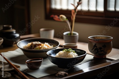 Image of Japanese food. Generative AI
