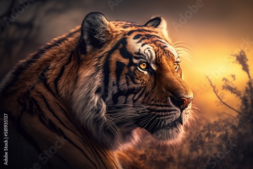 illustration  of a tiger  generative ai