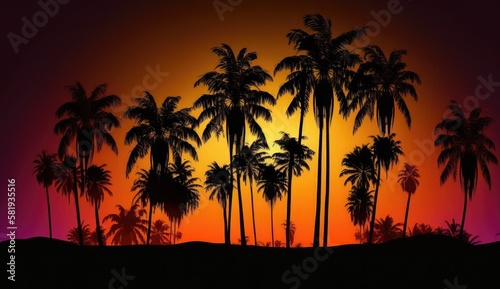 Sunset in the tropic  tropical background