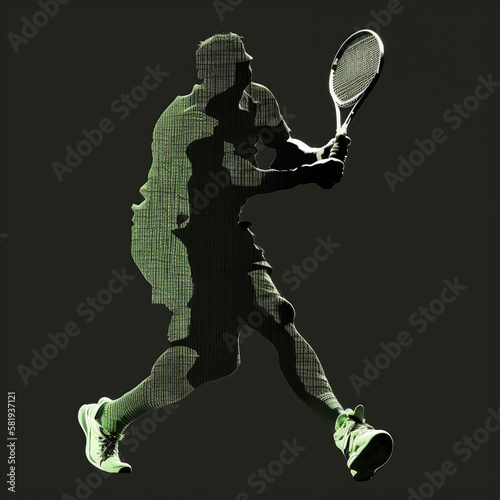 tennis, silhouette, sport, player, ball, people, illustration, soccer, football, action, athlete, game, competition, silhouettes, black, fun, sports, racket, play, body, men, woman, generative ai