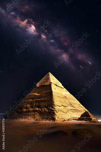 Pyramide bei Nacht