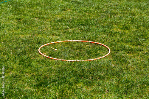 Hula hoops lying on the field
