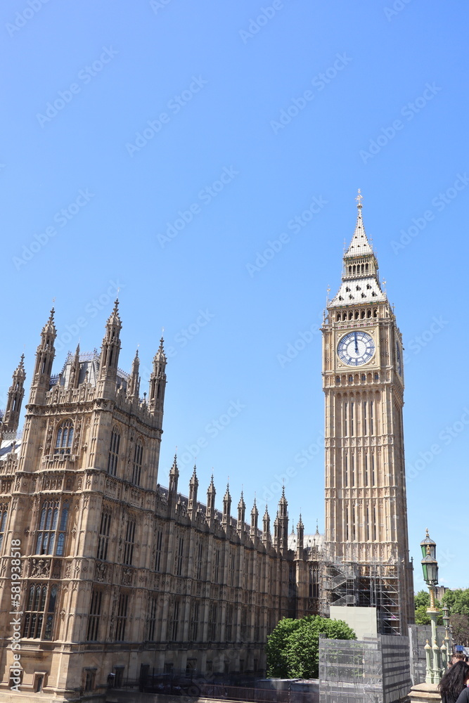 big ben and houses