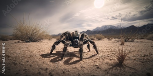 Print op canvas tarantula wandering the Arizona desert