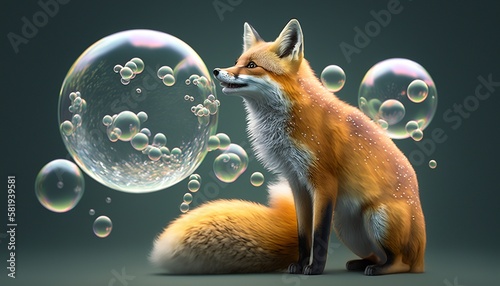 animal assambled with bubbles photo