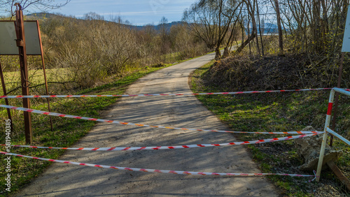 Zamknięta droga na granicy Polsko-Słowackiej z powodu pandemii rok 2020