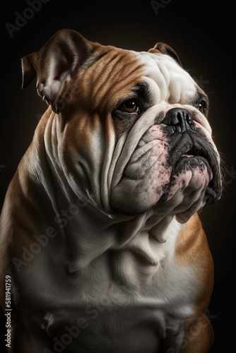 English Bulldog portrait.