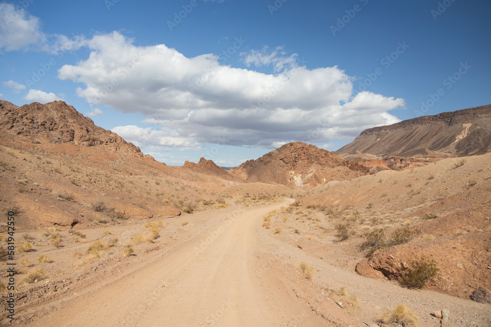 Dirt road through Lake Mead National Recreation Area, Nevada 