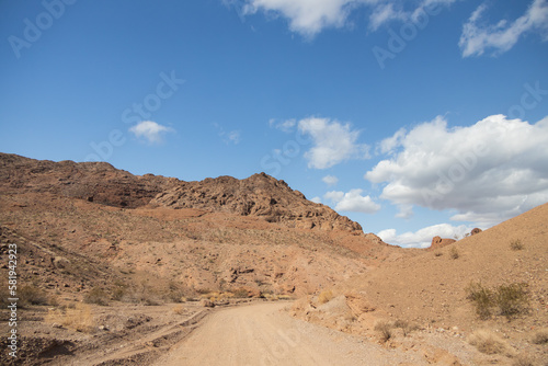 Dirt road through Lake Mead National Recreation Area  Nevada 