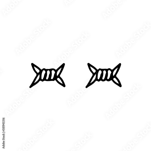 vector illustration of two barbed wire doodles