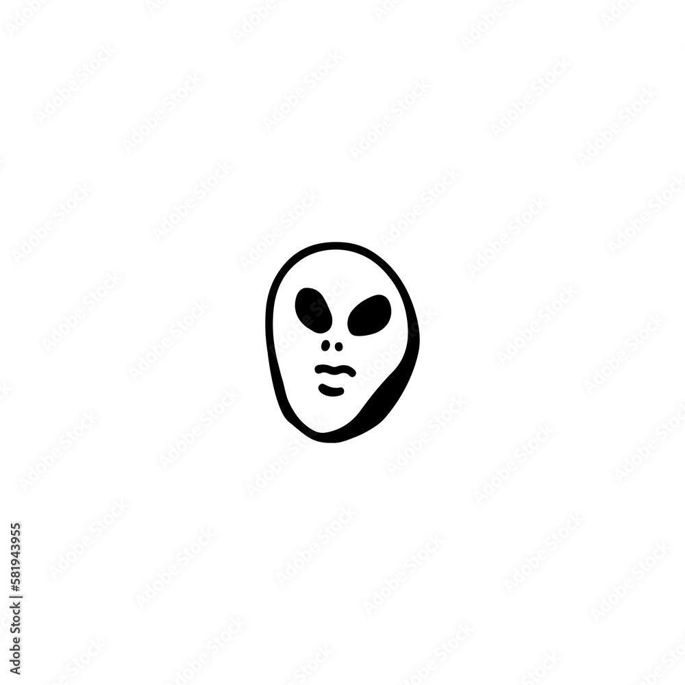 vector illustration of a funny alien head