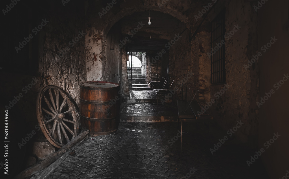 Passage through the dungeons of the old city. Passage through the dungeons of the old city.