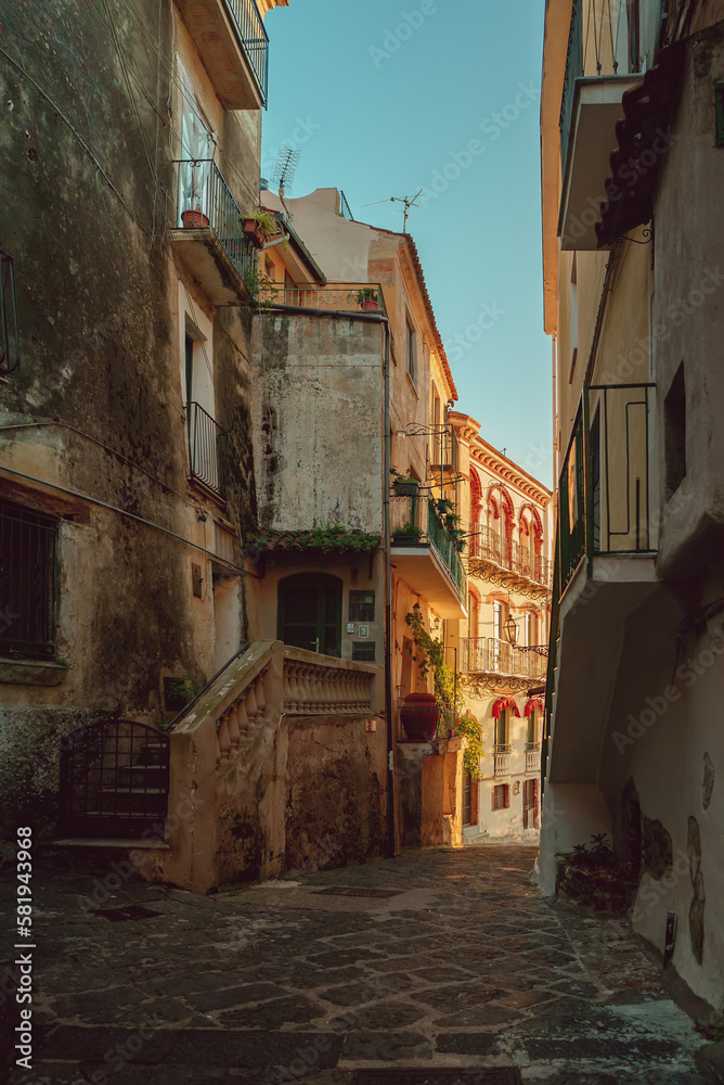 Streets of the old town of Agropoli in Italy.