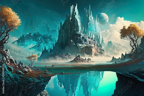 Distant Realms Unveiled: Visions of a Mystical Landscape Generative AI