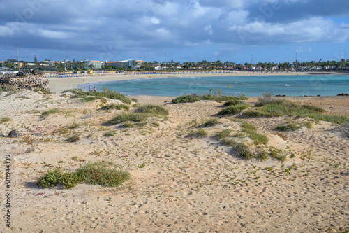 Winter vacation in Caleta de Fuste touristic village on Fuerteventura  Canary islands  Spain