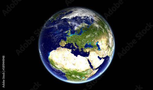 Cuadro en lienzo image of planet earth as seen from space with the European continent in the cent