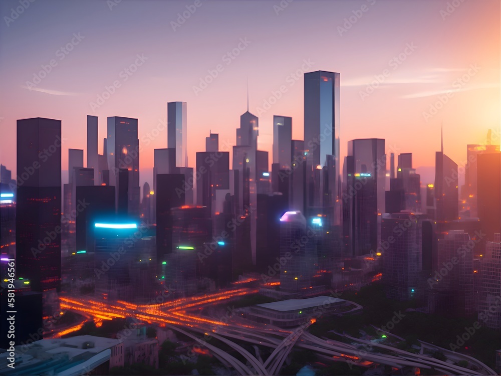 Beautiful futuristic Cityscape | Cityscape backgrounds/wallpapers/images for projects or presentations |