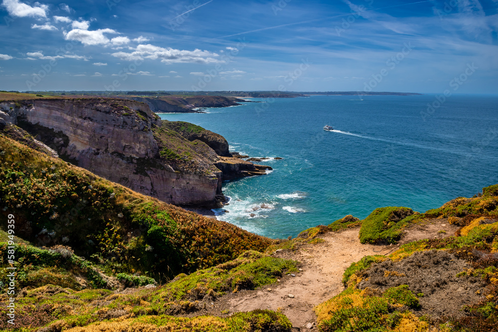 Spectacular Cliffs At Atlantic Coast Of Cap Frehel In Brittany, France