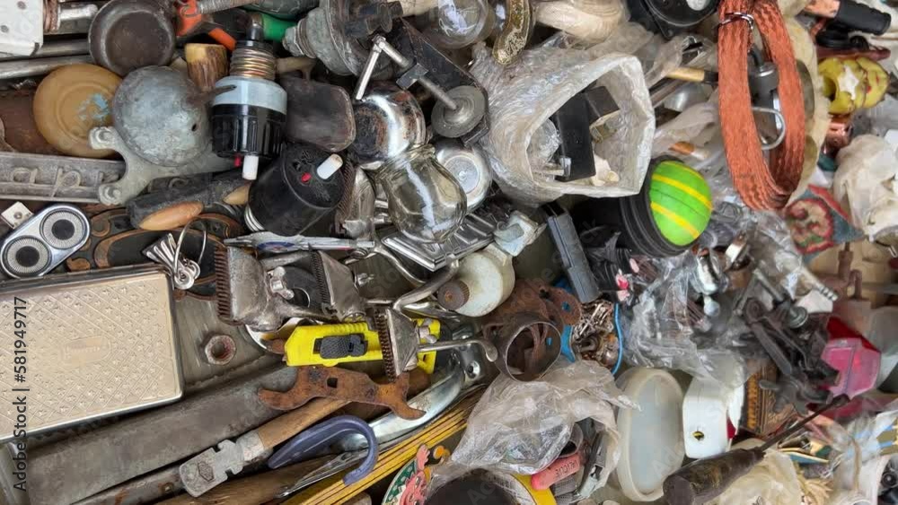 A flea market of old rusty things and tools. A flea market of old rusty things and tools.