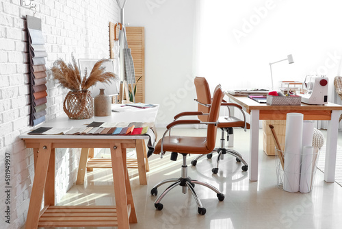 Interior of atelier with wo...