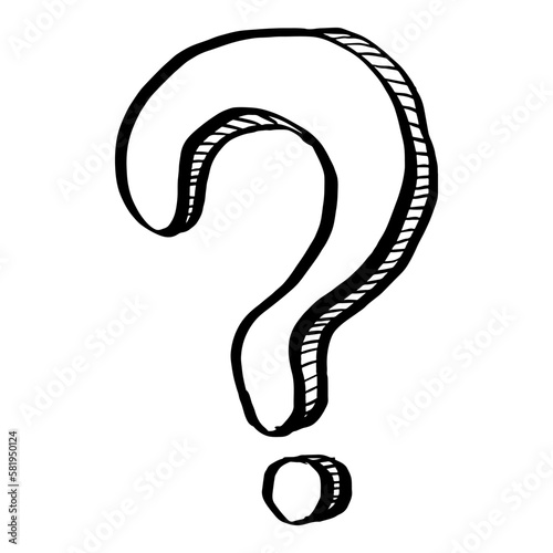 Doodle sketch style of question marks hand drawn illustration. for concept design.