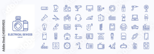 Electrical Devices and Home appliances, including icons like monitor, projector, mouse and more