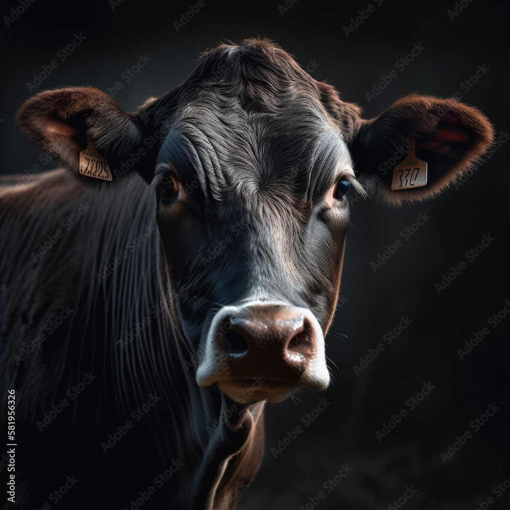 Cow Portrait-Farmyard Animal-Generative AI