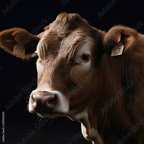 Cow Portrait-Farmyard Animal-Generative AI