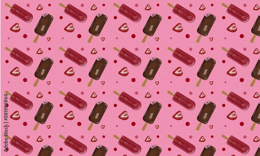 seamless pattern with strawberry icecream seamless pattern with strawberry icecream