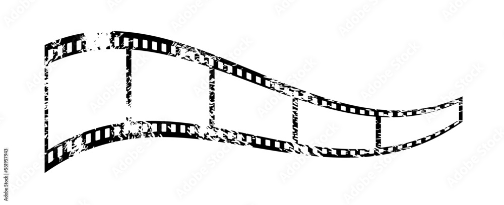 Fototapeta premium Vintage style 35mm film strip retro vintage vector design with five frames on white background. Retro film reel symbol illustration to use in photography, television, cinema, photo frame. 