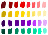 Color Palette Red Yellow Purple Emerald Oil Pastel Crayon Texture Scribbles Colorful