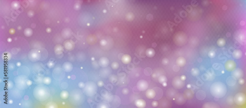 Easter soft colors bokeh. Abstract fairy meadow illustration. Glowing techno abstract colorful background. Stock vector Illustration banner site blur variegated pink, blue, purple, violet