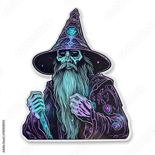 ancient elder lich with incredible amounts of magical and mystical eldritch energy sticker  photo