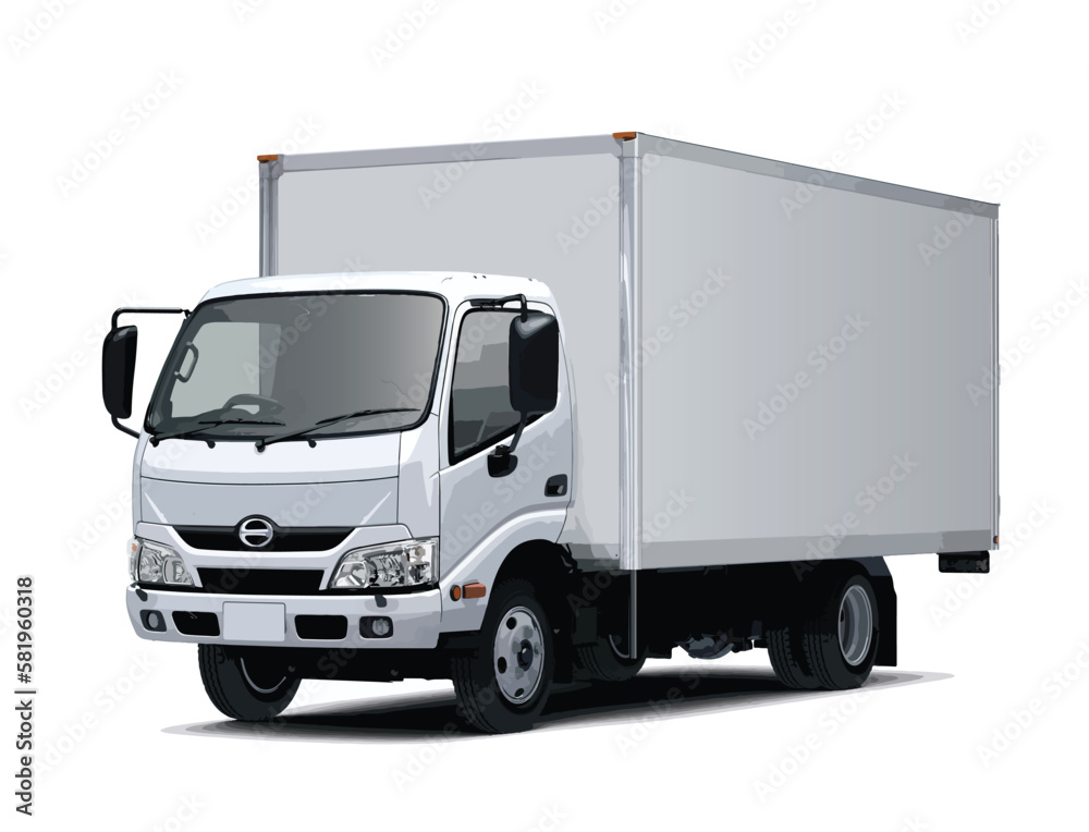 white box truck cargo delivery art isolated design vector template