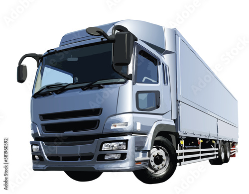box truck art design isolated vector template photo