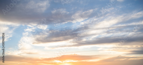 Amazing yellow clouds on a sunse