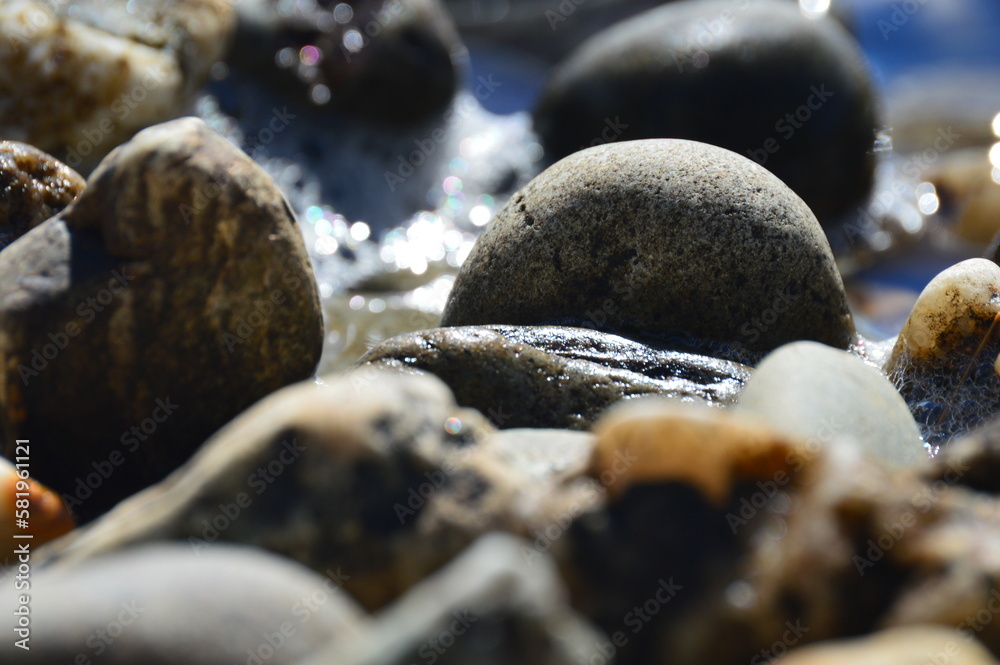 Close-up of multicolored and multitextured pebbles Close-up of multicolored and multitextured pebbles
