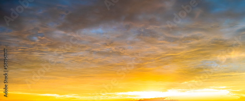 Amazing yellow clouds on a sunse
