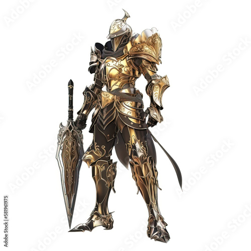 Fantasy hero in armor. sketch art for artist creativity and inspiration. generative AI	
