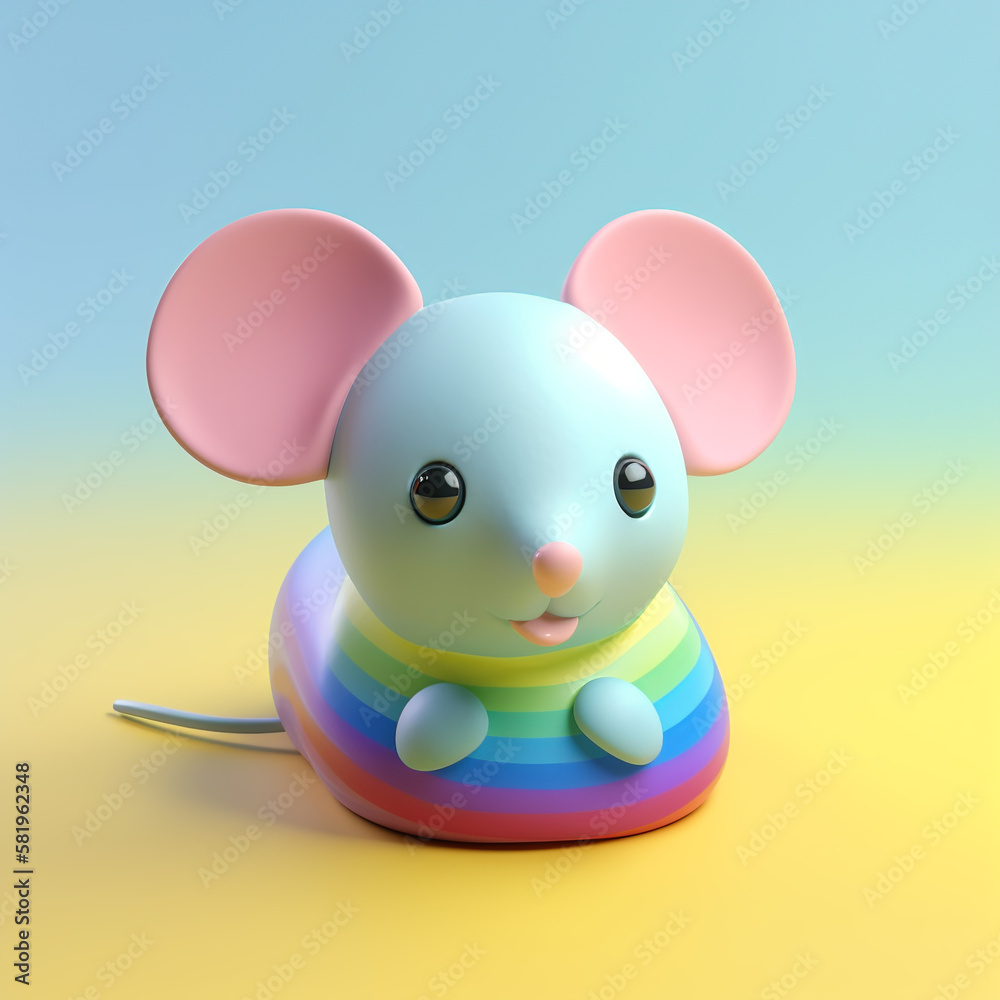 mouse, computer, cartoon, anime, style, animal, cartoon, rat, illustration, vector, pet, cute, baby, mammal, rodent, funny, character, fun, cat, elephant, art, toy, isolated, small, generative ai