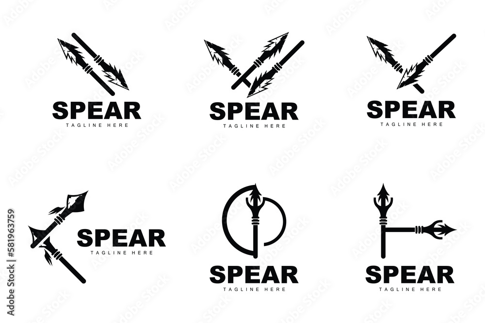 Spear Logo, Long Range Throwing Weapon Target Icon Design, Product And Company Brand Icon Illustration Spear Logo, Long Range Throwing Weapon Target Icon Design, Product And Company Brand Icon Illustration