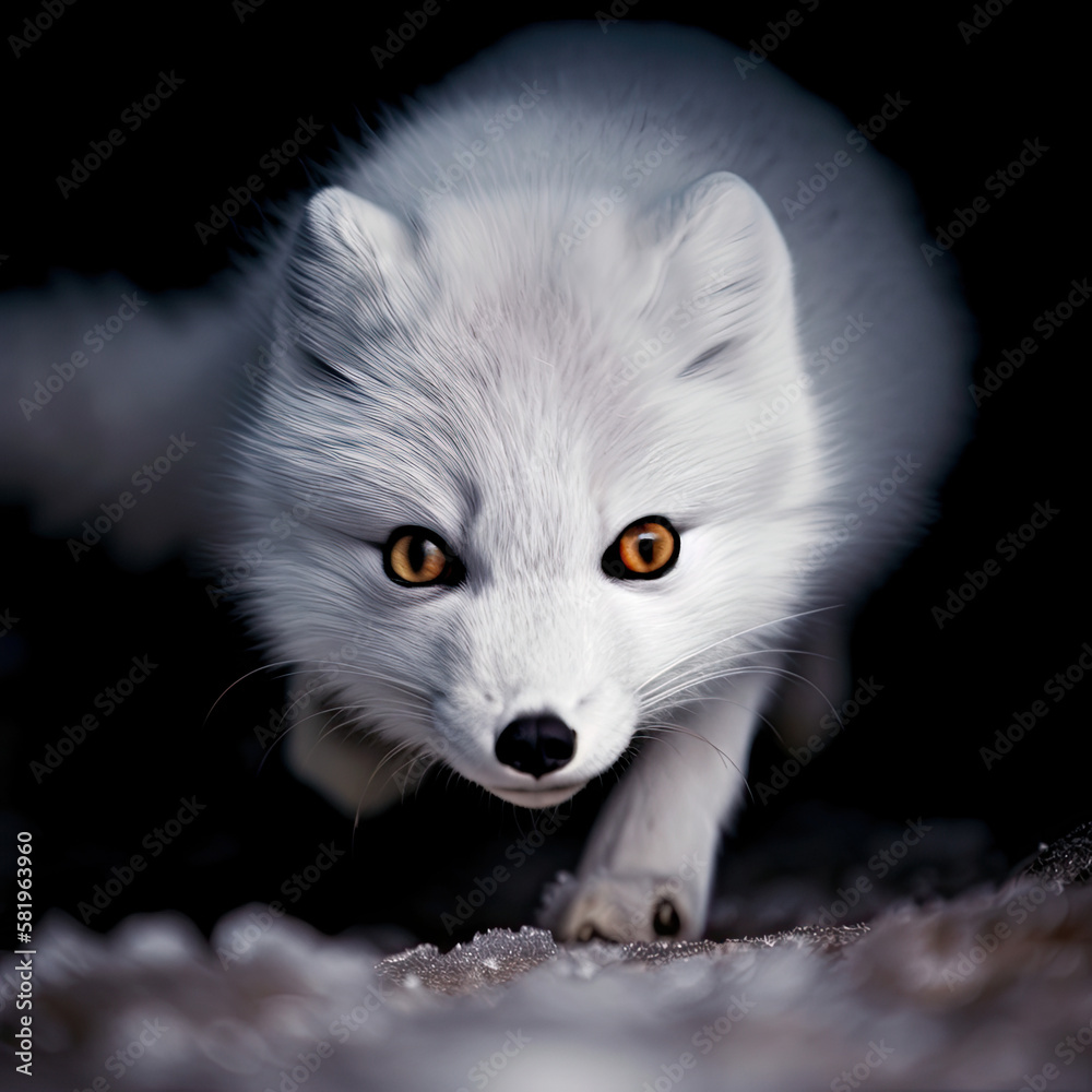 Midnight hunt by white fox