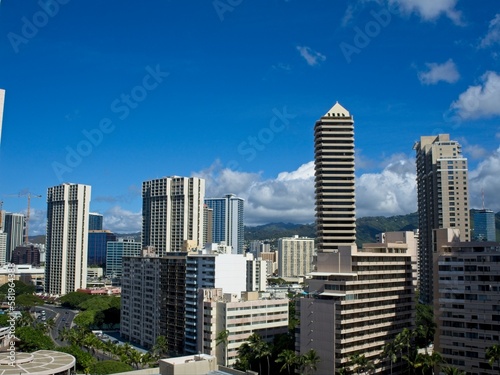 High-rises loom above Waikiki  Honolulu s famed tourist district