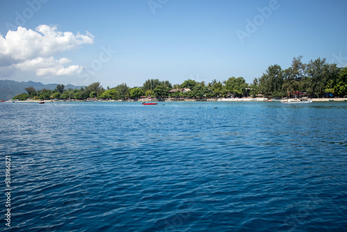 Waterfront on small tropical island in Bali, Indonesia