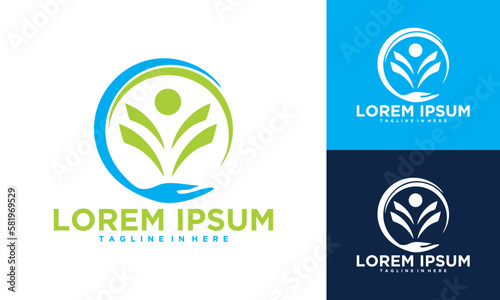 health and wellness logo set icon