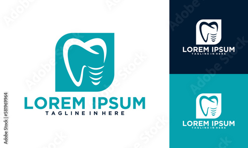 minimalist dental logo set icon