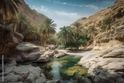 Saudi Arabia's Wadi Disah and Al Shaq Canyon. Generative AI