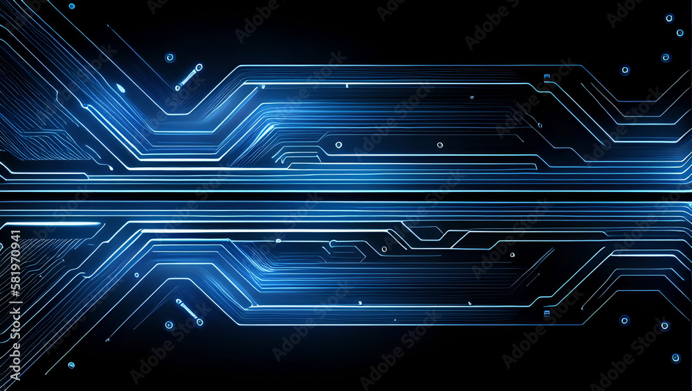 Abstract Blue Digital Tech Lines Circuitry Lines Circuit Board