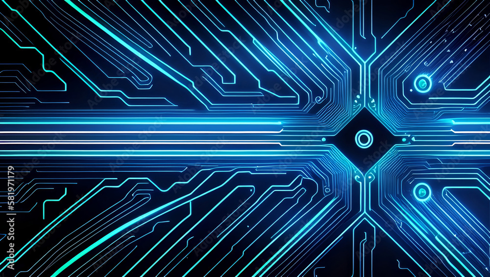 Blue Digital Abstract Tech Lines Circuitry Lines Circuit Board