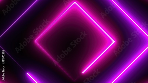 Neon polygons. Computer generated 3d render © turbomotion046